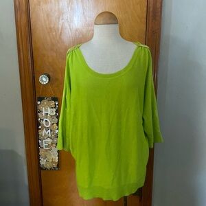 Michael Kors Green Cold Shoulder Sweater